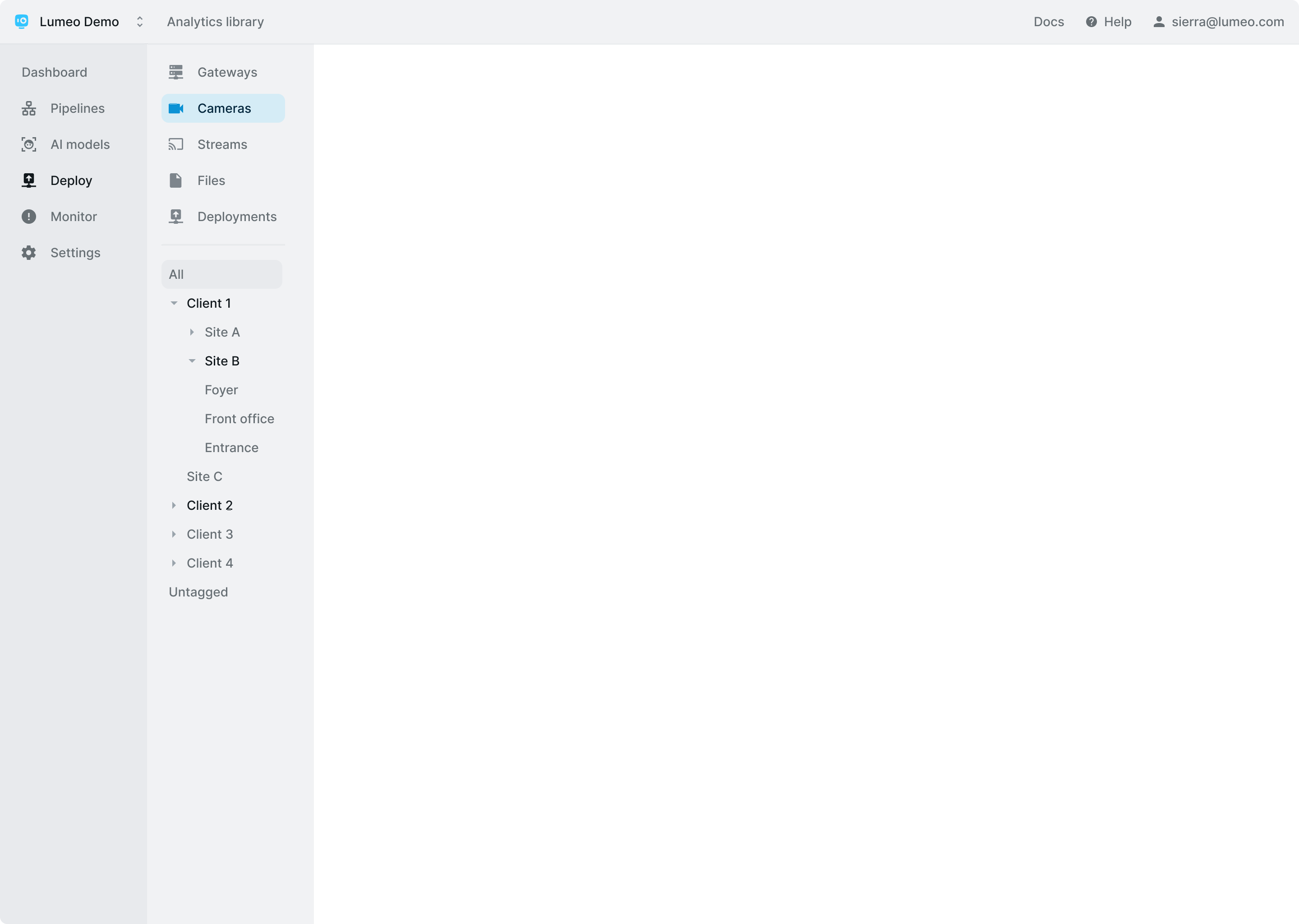 Screenshot of a navigation hierarchy design featuring a top-bar primary navigation and two levels of left-aligned navigation.